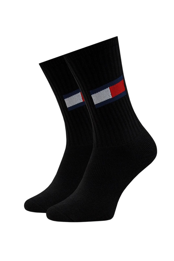 TOMMY JEANS UNI SOCK 2P FLAG ΚΑΛΤΣΕΣ ΑΝΔΡΙΚΕΣ BLACK