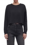 CALVIN KLEIN PERFORMANCE BOXY CROP TEE GRAPHIC ΜΠΛΟΥΖΑ ΜΑΚΡΥΜΑΝΙΚΗ ΓΥΝΑΙΚΕΙΑ BLACK