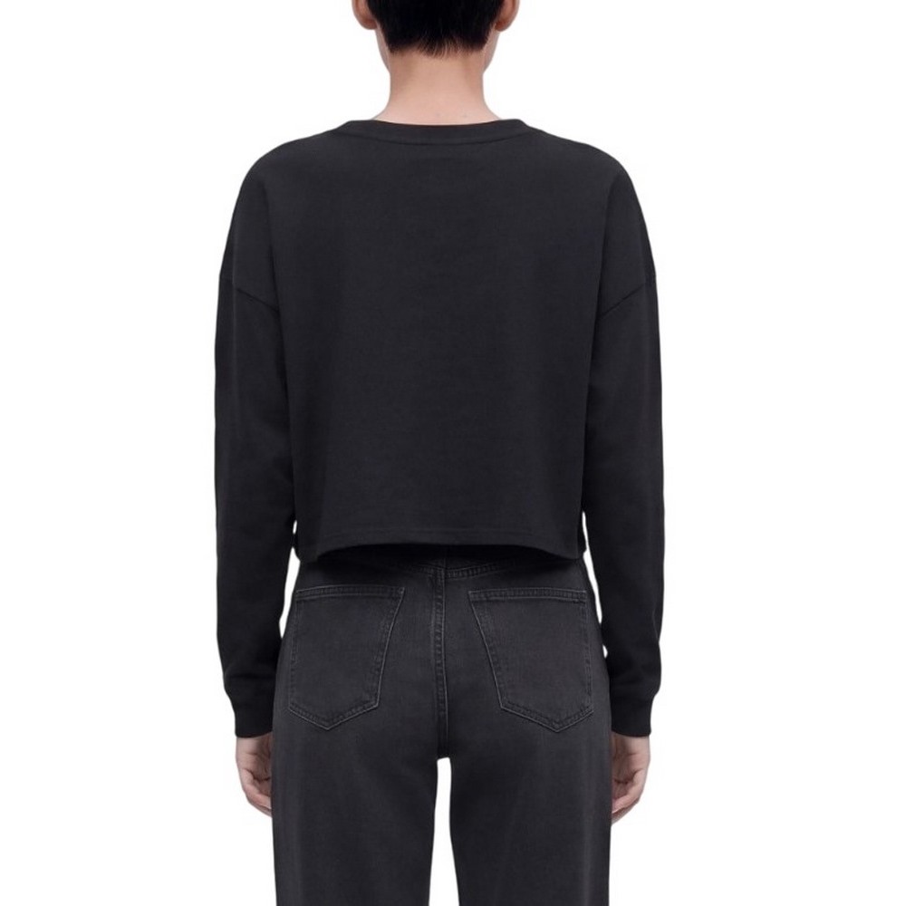 CALVIN KLEIN PERFORMANCE BOXY CROP TEE GRAPHIC ΜΠΛΟΥΖΑ ΜΑΚΡΥΜΑΝΙΚΗ ΓΥΝΑΙΚΕΙΑ BLACK