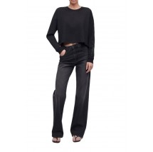 CALVIN KLEIN PERFORMANCE BOXY CROP TEE GRAPHIC ΜΠΛΟΥΖΑ ΜΑΚΡΥΜΑΝΙΚΗ ΓΥΝΑΙΚΕΙΑ BLACK