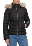 TOMMY JEANS BASIC HOODED DOWN JACKET ΜΠΟΥΦΑΝ ΓΥΝΑΙΚΕΙΟ BLACK