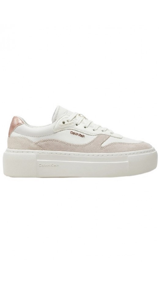 CALVIN KLEIN JEANS CUPSOLE LACE UP MIX ΠΑΠΟΥΤΣΙ ΓΥΝΑΙΚΕΙΟ WHITE