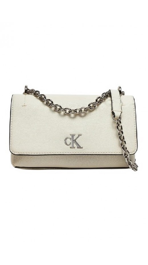 CALVIN KLEIN JEANS MINIMAL MONOGRAM EW FLAP21 ΤΣΑΝΤΑ ΓΥΝΑΙΚΕΙΑ WHITE
