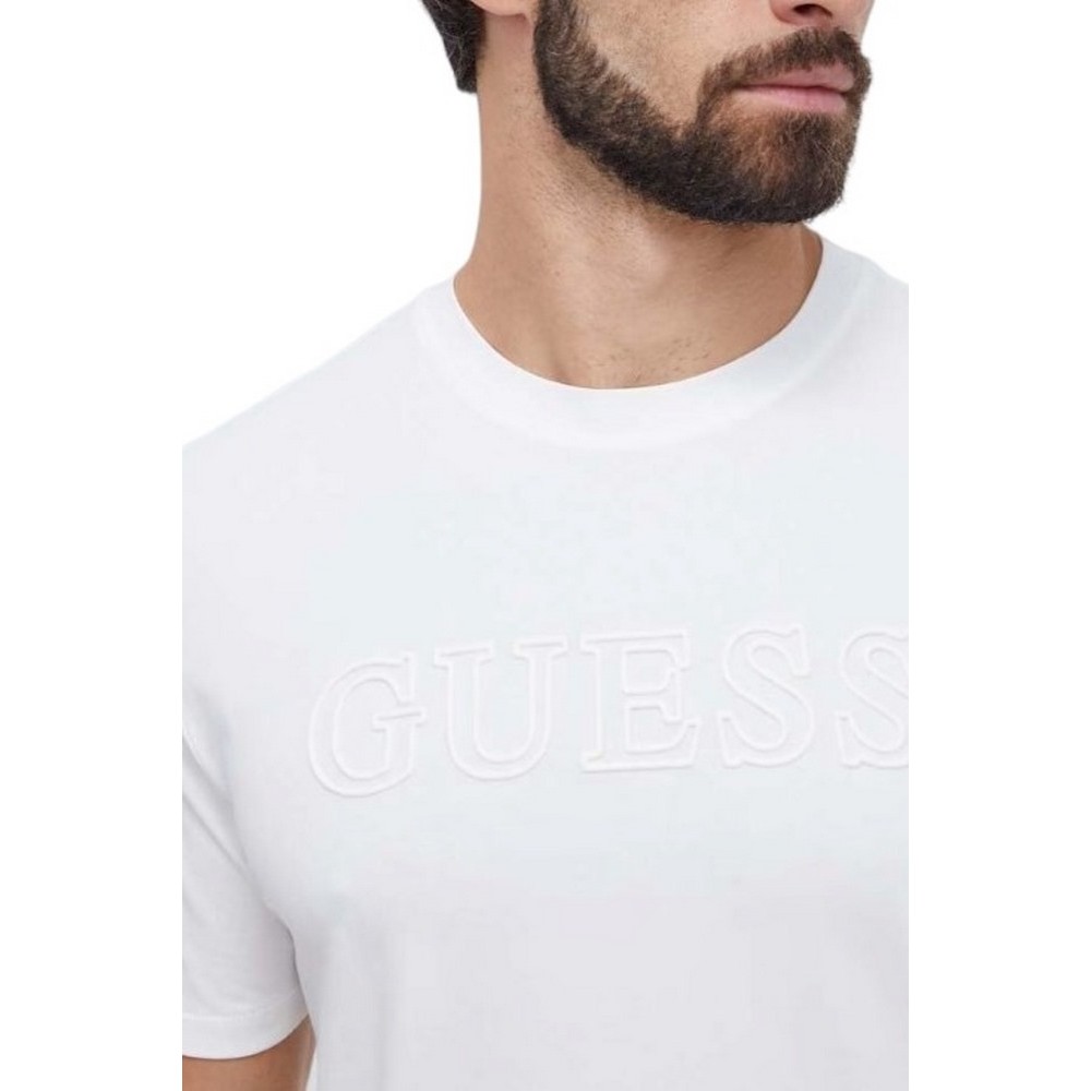 GUESS ALPHY T-SHIRT ΜΠΛΟΥΖΑ ΑΝΔΡΙΚΗ WHITE