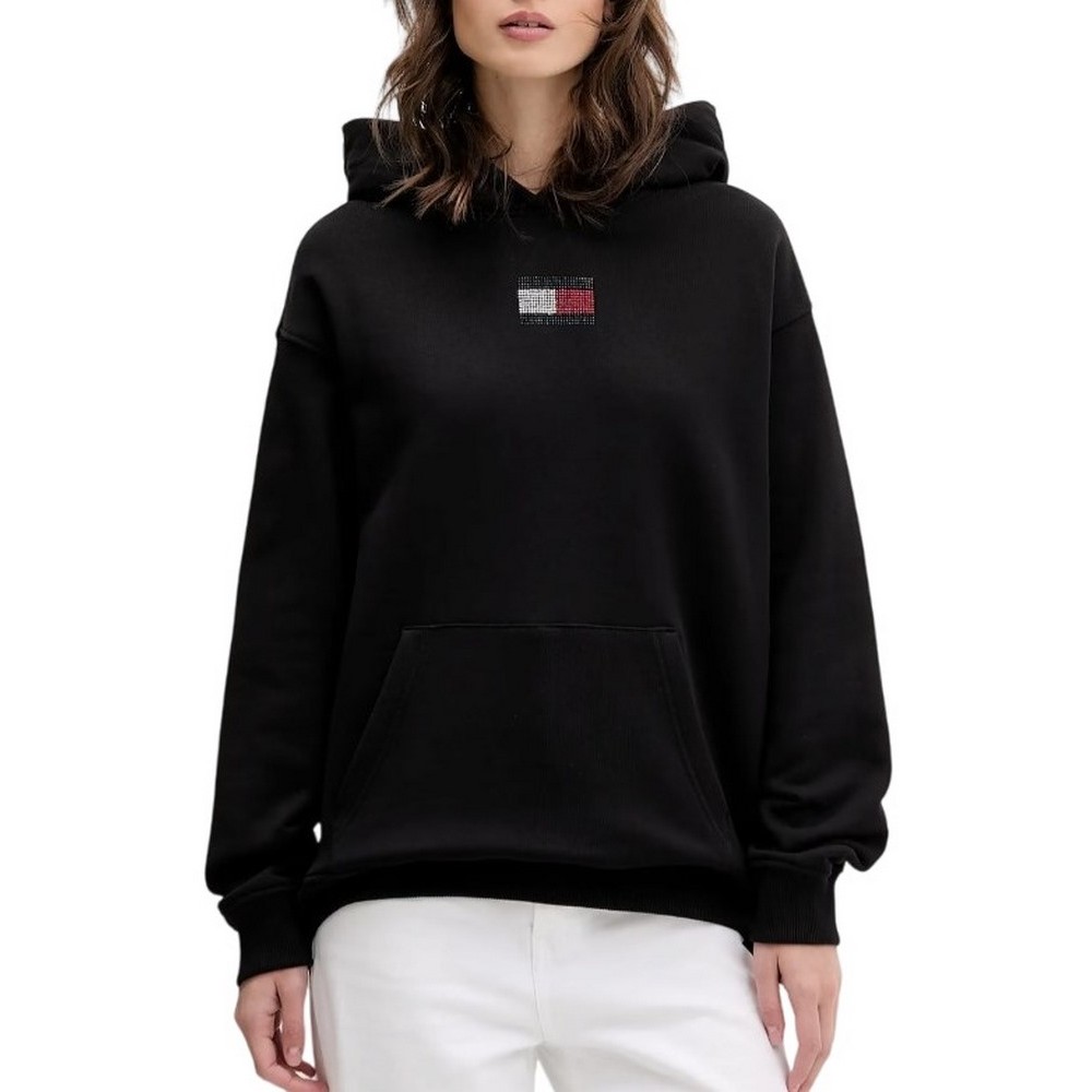 TOMMY JEANS RLX PARTY FLAG HOODIE EXT ΦΟΥΤΕΡ ΜΠΛΟΥΖΑ ΓΥΝΑΙΚΕΙΑ BLACK