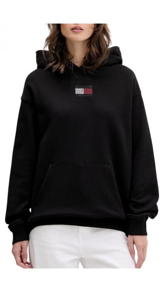 TOMMY JEANS RLX PARTY FLAG HOODIE EXT ΦΟΥΤΕΡ ΜΠΛΟΥΖΑ ΓΥΝΑΙΚΕΙΑ BLACK