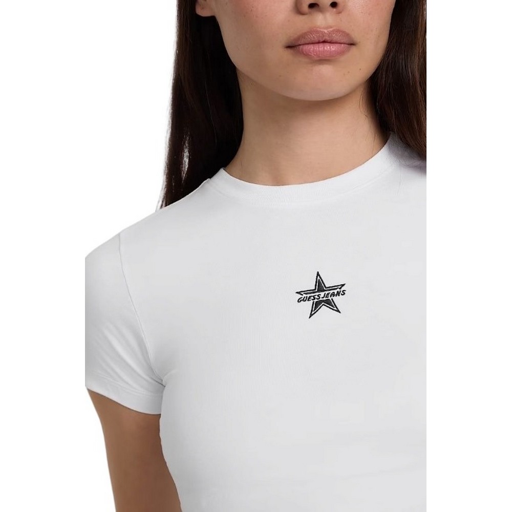 GUESS JEANS CN BABY EMB ST T-SHIRT ΜΠΛΟΥΖΑ ΓΥΝΑΙΚΕΙΑ WHITE