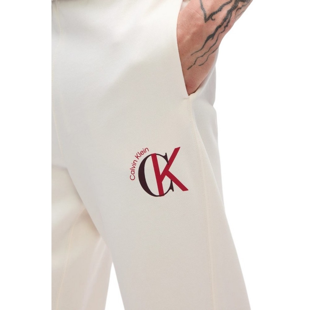 CALVIN KLEIN JEANS EU 350TERRY GRAPHIC JOGGER ΦΟΡΜΑ ΠΑΝΤΕΛΟΝΙ ΑΝΔΡΙΚΟ OFF WHITE