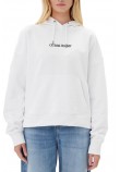 GUESS JEANS OVER HOOD EMBRO SWEATSHIRT ΦΟΥΤΕΡ ΓΥΝΑΙΚΕΙΟ WHITE