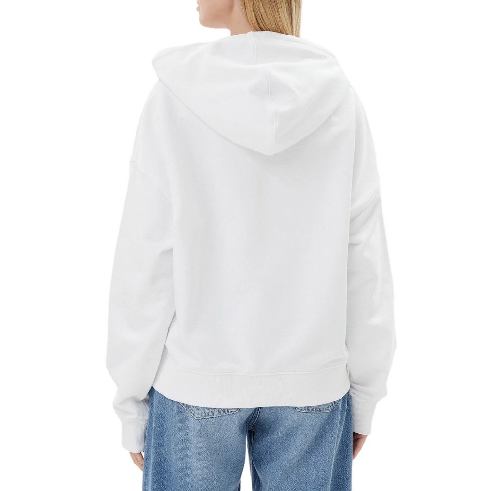 GUESS JEANS OVER HOOD EMBRO SWEATSHIRT ΦΟΥΤΕΡ ΓΥΝΑΙΚΕΙΟ WHITE