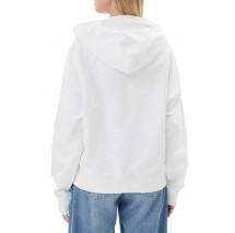 GUESS JEANS OVER HOOD EMBRO SWEATSHIRT ΦΟΥΤΕΡ ΓΥΝΑΙΚΕΙΟ WHITE