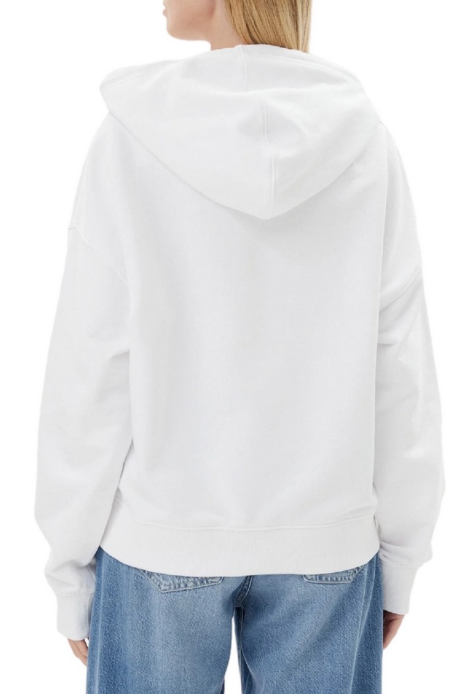 GUESS JEANS OVER HOOD EMBRO SWEATSHIRT ΦΟΥΤΕΡ ΓΥΝΑΙΚΕΙΟ WHITE