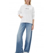 GUESS JEANS OVER HOOD EMBRO SWEATSHIRT ΦΟΥΤΕΡ ΓΥΝΑΙΚΕΙΟ WHITE