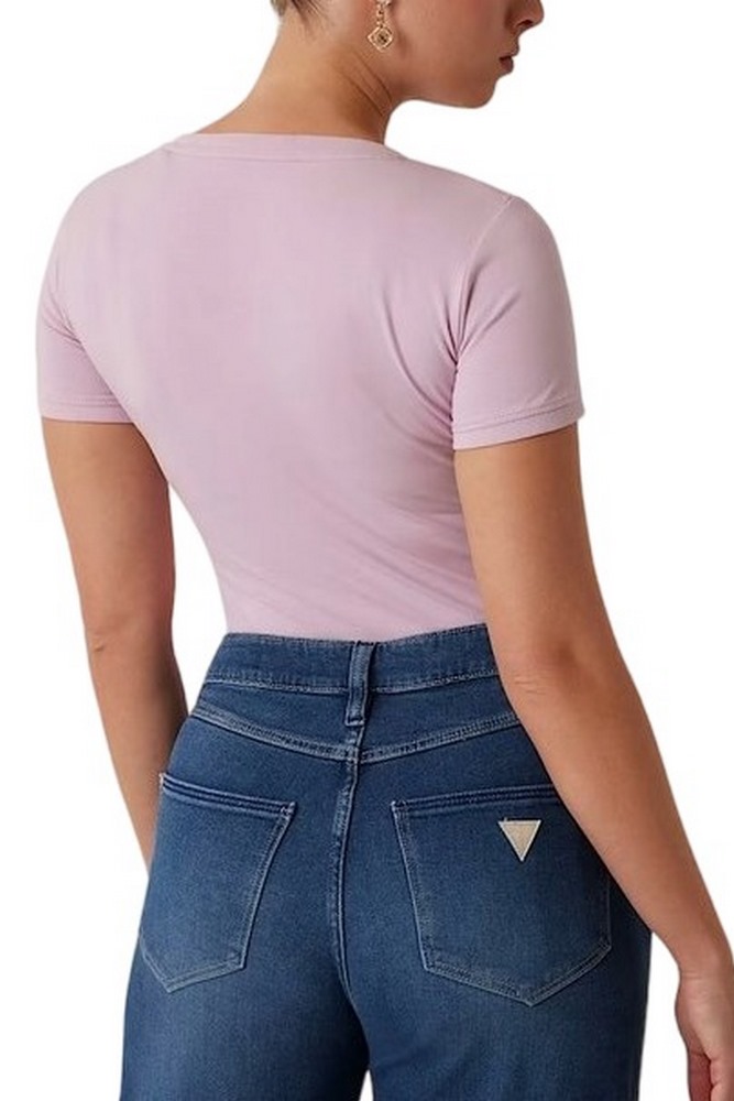 GUESS SS VN MINI TRIANGLE TEE T-SHIRT ΜΠΛΟΥΖΑ ΓΥΝΑΙΚΕΙΑ ROSE