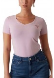 GUESS SS VN MINI TRIANGLE TEE T-SHIRT ΜΠΛΟΥΖΑ ΓΥΝΑΙΚΕΙΑ ROSE