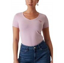 GUESS SS VN MINI TRIANGLE TEE T-SHIRT ΜΠΛΟΥΖΑ ΓΥΝΑΙΚΕΙΑ ROSE