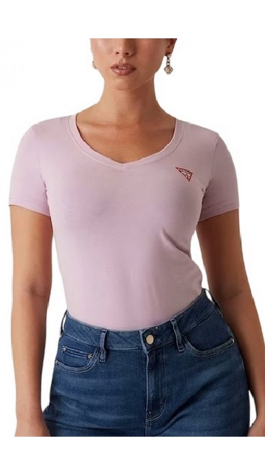 GUESS SS VN MINI TRIANGLE TEE T-SHIRT ΜΠΛΟΥΖΑ ΓΥΝΑΙΚΕΙΑ ROSE