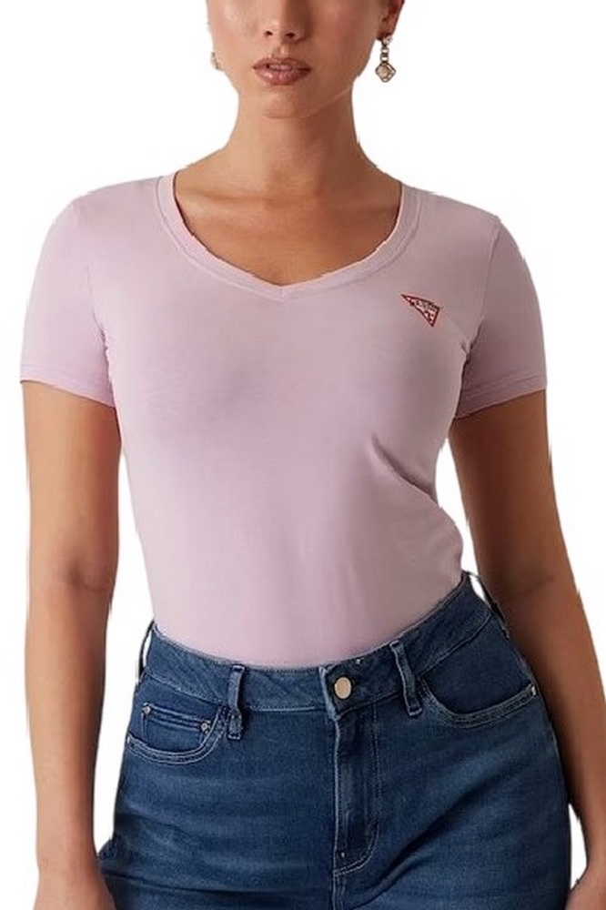 GUESS SS VN MINI TRIANGLE TEE T-SHIRT ΜΠΛΟΥΖΑ ΓΥΝΑΙΚΕΙΑ ROSE