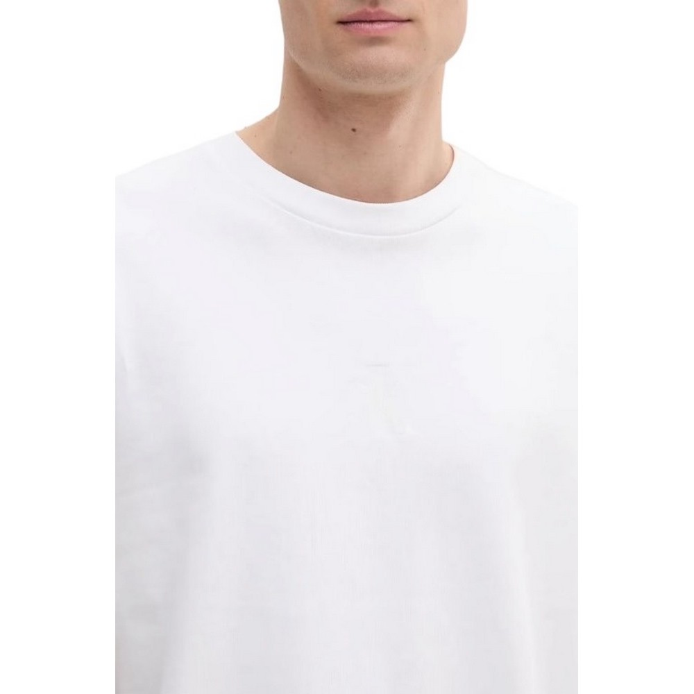 CALVIN KLEIN JEANS  REL LIQUID CK MONOLOGO TEE T-SHIRT ΜΠΛΟΥΖΑ ΑΝΔΡΙΚΗ BRIGHT WHITE
