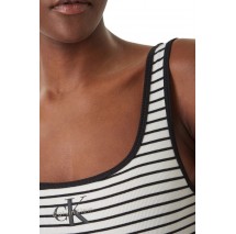 CALVIN KLEIN JEANS STRIPED MONOLOGO SCOOP NK RIB ΤΟΠ ΓΥΝΑΙΚΕΙΟ BLACK/WHITE