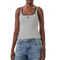 CALVIN KLEIN JEANS STRIPED MONOLOGO SCOOP NK RIB ΤΟΠ ΓΥΝΑΙΚΕΙΟ BLACK/WHITE
