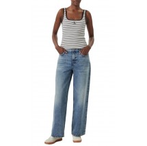 CALVIN KLEIN JEANS STRIPED MONOLOGO SCOOP NK RIB ΤΟΠ ΓΥΝΑΙΚΕΙΟ BLACK/WHITE