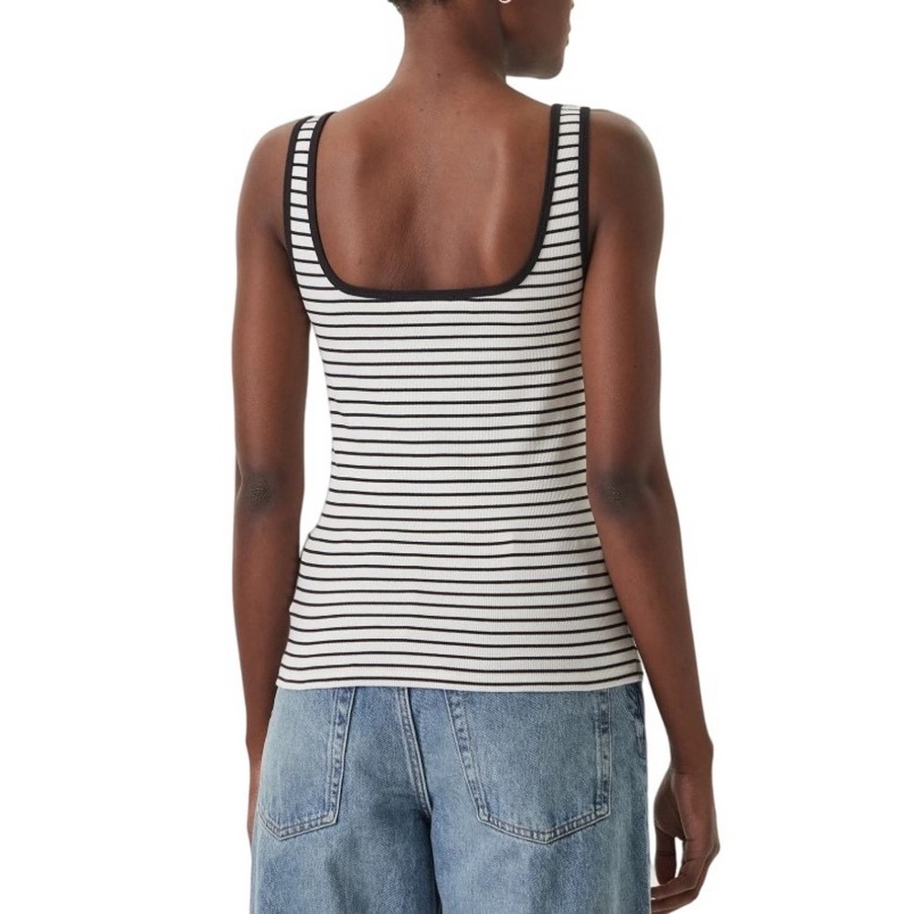 CALVIN KLEIN JEANS STRIPED MONOLOGO SCOOP NK RIB ΤΟΠ ΓΥΝΑΙΚΕΙΟ BLACK/WHITE