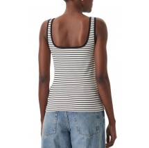 CALVIN KLEIN JEANS STRIPED MONOLOGO SCOOP NK RIB ΤΟΠ ΓΥΝΑΙΚΕΙΟ BLACK/WHITE