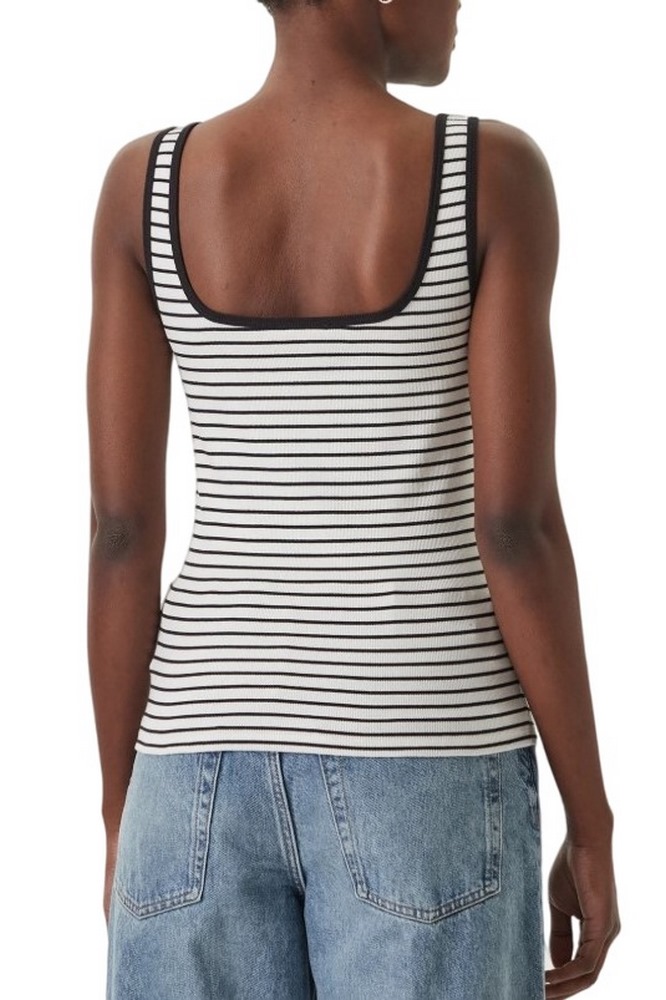 CALVIN KLEIN JEANS STRIPED MONOLOGO SCOOP NK RIB ΤΟΠ ΓΥΝΑΙΚΕΙΟ BLACK/WHITE