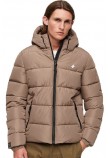 SUPERDRY HOODED SPORTS JACKET ΜΠΟΥΦΑΝ ΑΝΔΡΙΚΟ BROWN