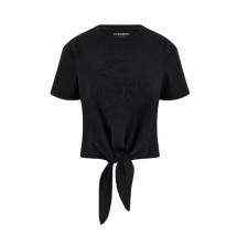 GUESS EYELET TONE ON TONE TEE T-SHIRT ΜΠΛΟΥΖΑ ΓΥΝΑΙΚΕΙΑ BLACK