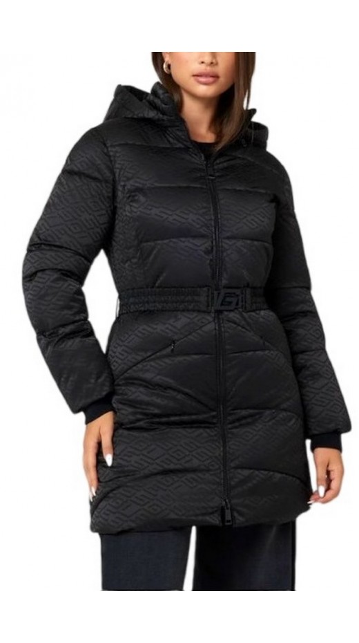 GUESS SELINE LOGO MIDI PUF ΜΠΟΥΦΑΝ ΓΥΝΑΙΚΕΙΟ BLACK