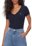 TOMMY JEANS SLIM ESSENTIAL RIB V SS T-SHIRT ΜΠΛΟΥΖΑ ΓΥΝΑΙΚΕΙΑ DARK NAVY