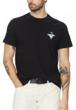 GUESS JEANS SS CN REG PALM TR ΜΠΛΟΥΖΑ ΑΝΔΡΙΚΗ BLACK