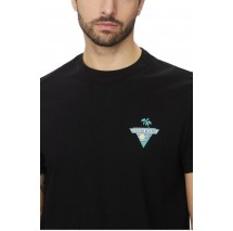 GUESS JEANS SS CN REG PALM TR ΜΠΛΟΥΖΑ ΑΝΔΡΙΚΗ BLACK