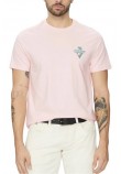 GUESS JEANS SS CN REG PALM TR ΜΠΛΟΥΖΑ ΑΝΔΡΙΚΗ PINK