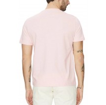 GUESS JEANS SS CN REG PALM TR ΜΠΛΟΥΖΑ ΑΝΔΡΙΚΗ PINK