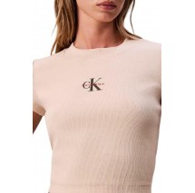 CALVIN KLEIN JEANS MONOGRAM BABY TEE T-SHIRT ΜΠΛΟΥΖΑ ΓΥΝΑΙΚΕΙΑ BEIGE