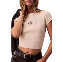CALVIN KLEIN JEANS MONOGRAM BABY TEE T-SHIRT ΜΠΛΟΥΖΑ ΓΥΝΑΙΚΕΙΑ BEIGE