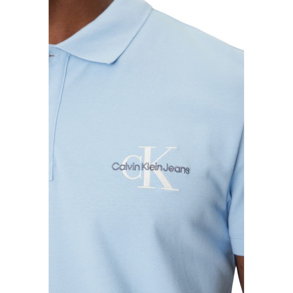 CALVIN KLEIN JEANS MONOLOGO POLO T-SHIRT ΜΠΛΟΥΖΑ ΑΝΔΡΙΚΗ CIEL
