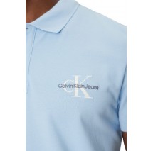 CALVIN KLEIN JEANS MONOLOGO POLO T-SHIRT ΜΠΛΟΥΖΑ ΑΝΔΡΙΚΗ CIEL