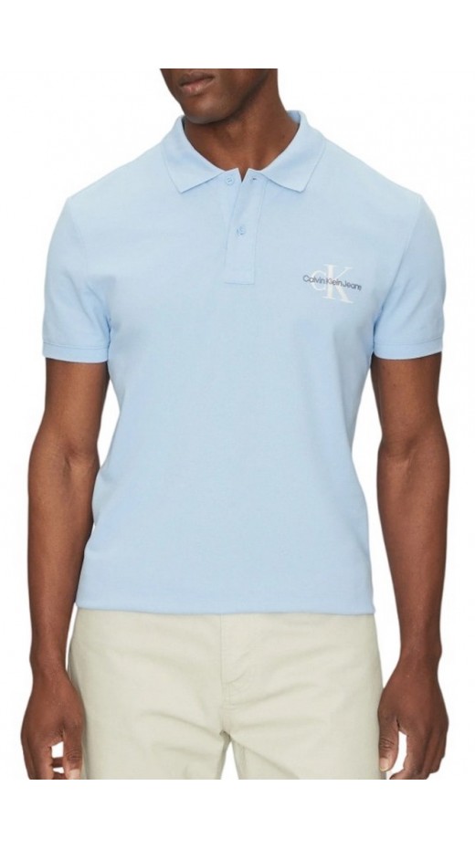 CALVIN KLEIN JEANS MONOLOGO POLO T-SHIRT ΜΠΛΟΥΖΑ ΑΝΔΡΙΚΗ CIEL