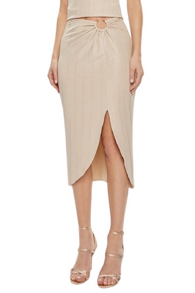 GUESS CRISTINA MIDI SKIRT ΦΟΥΣΤΑ ΓΥΝΑΙΚΕΙΑ GOLD