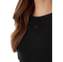 CALVIN KLEIN JEANS CTN CONTOUR 1X1 RIB MIDI DRES ΦΟΡΕΜΑ ΓΥΝΑΙΚΕΙΟ BLACK
