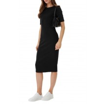 CALVIN KLEIN JEANS CTN CONTOUR 1X1 RIB MIDI DRES ΦΟΡΕΜΑ ΓΥΝΑΙΚΕΙΟ BLACK