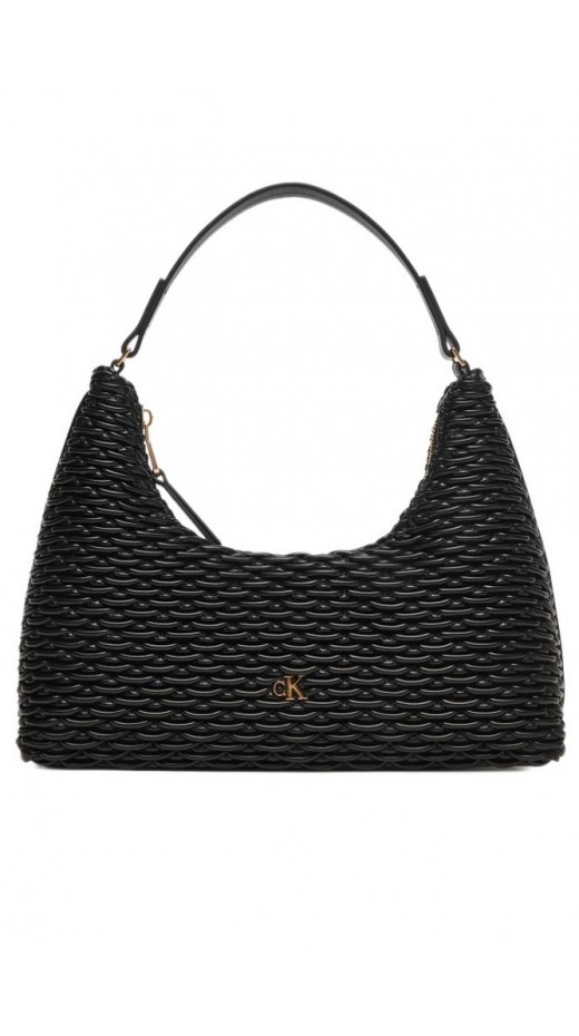 CALVIN KLEIN PLEATED SHOULDER BAG ΤΣΑΝΤΑ ΓΥΝΑΙΚΕΙΑ BLACK