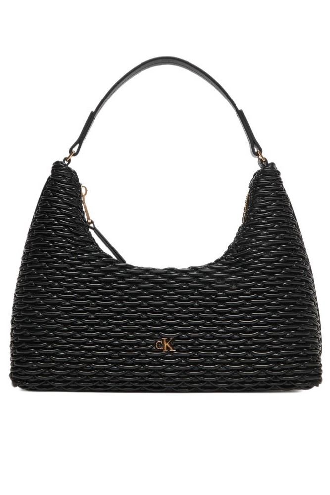 CALVIN KLEIN PLEATED SHOULDER BAG ΤΣΑΝΤΑ ΓΥΝΑΙΚΕΙΑ BLACK