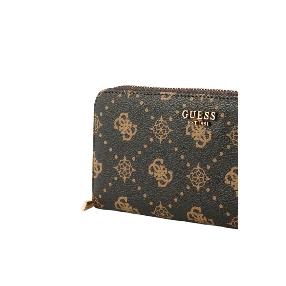 GUESS CARRIE LOGO SLG LRG ZIP AROUND ΠΟΡΤΟΦΟΛΙ ΓΥΝΑΙΚΕΙΟ BROWN