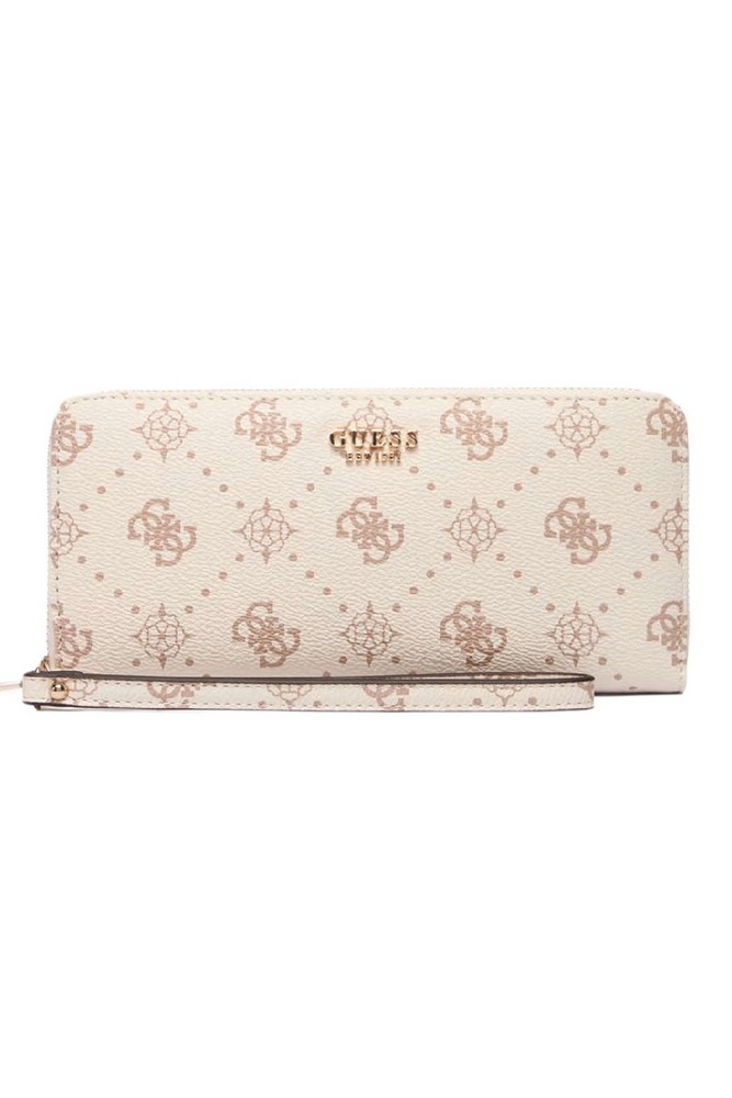 GUESS CARRIE LOGO SLG LRG ZIP AROUND ΠΟΡΤΟΦΟΛΙ ΓΥΝΑΙΚΕΙΟ VANILLA