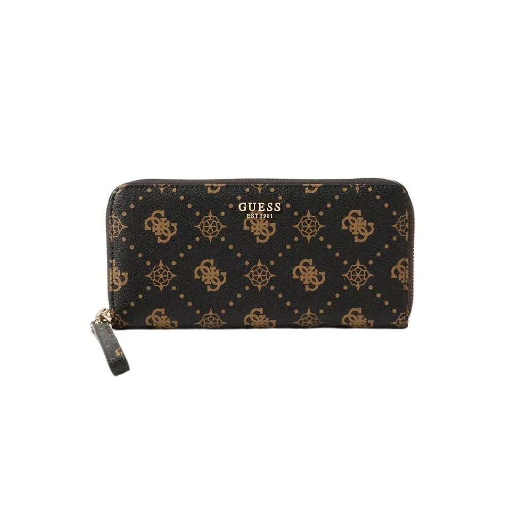 GUESS CARRIE LOGO SLG LRG ZIP AROUND ΠΟΡΤΟΦΟΛΙ ΓΥΝΑΙΚΕΙΟ BROWN